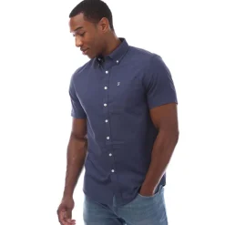 Farah Mens Drayton Short Sleeve Shirt in Midnight