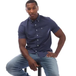 Farah Mens Drayton Short Sleeve Shirt in Midnight