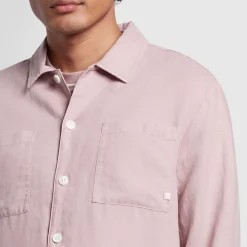 Farah Nelson Slub Shirt in Pink