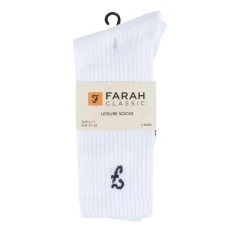 Farah 3pk Cushi Sock in White