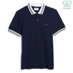 Farah Short Sleeve Regular Fit Polo Shirt in Blue