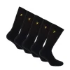 Farah Tommley 5-Pack Sports Crew Socks in Black