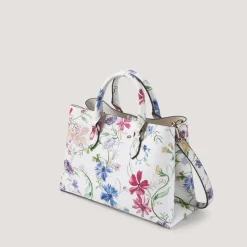 Fiorelli Emery Floral Satchel with Detachable Strap in White