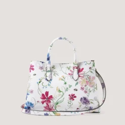 Fiorelli Emery Floral Satchel with Detachable Strap in White