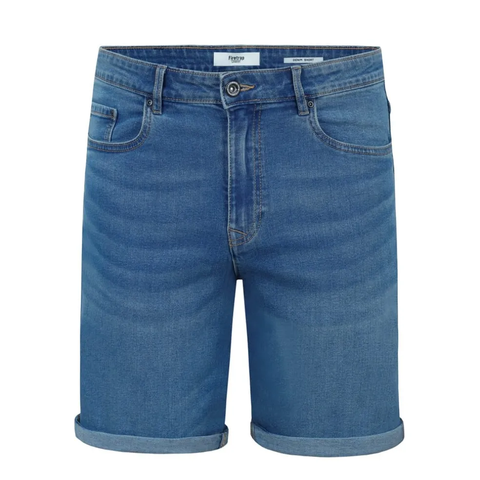 Firetrap Denim Jean Shorts in Blue