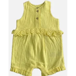 Firetrap Girls Sleeveless Dungarees And Matching Hat in Yellow
