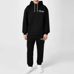 Firetrap Hooded Relaxed Fit Long Sleeve Sweatshirt in Black