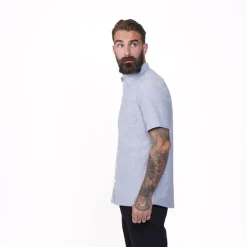 Firetrap Mens Classic Oxford Short Sleeve Shirt in Blue