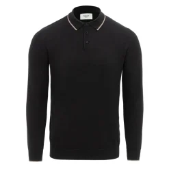 Firetrap Mens Long Sleeve Polo Jumper in Black