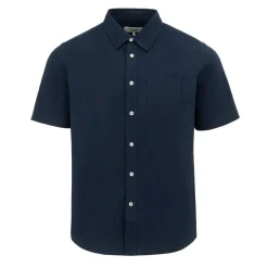 Firetrap Mens Short Sleeve Oxford Shirt in Blue