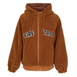 Firetrap Women Reversible Teddy Jacket in Brown