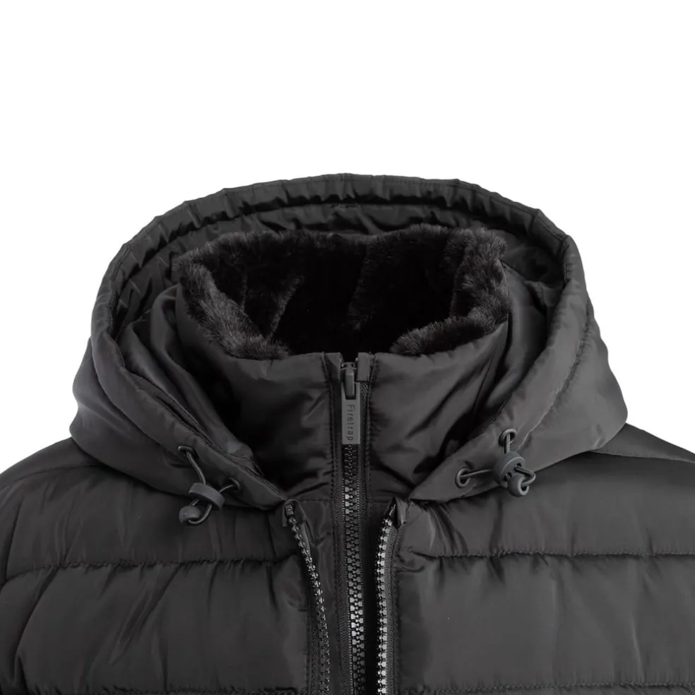 Firetrap Womens Mid Puffer Jacket in Black