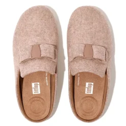 Fit Flop Chrissie II Haus e01 Bow Felt Slippers in Beige