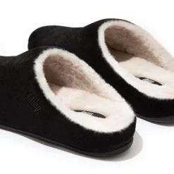 Fit Flop Chrissie Shearling Slippers in Black