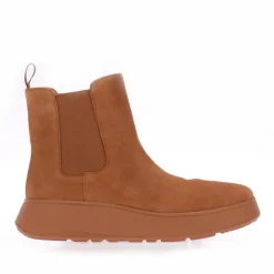 Fit Flop F-Mode Suede Flatform Chelsea Boots in Tan