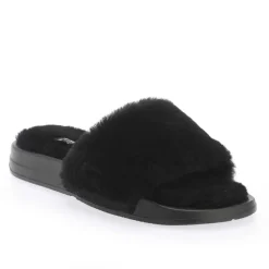 Fit Flop iQushion Shearling Slides in Black