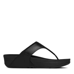 Fit Flop Leather Sandals in Black