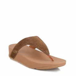 Fit Flop Lottie Glitzy Toe Thong Sandals in Bronze