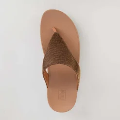 Fit Flop Lottie Glitzy Toe Thong Sandals in Bronze