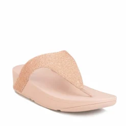 Fit Flop Lottie Glitzy Toe Thong Sandals in Rose Gold