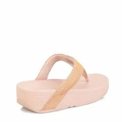Fit Flop Lottie Glitzy Toe Thong Sandals in Rose Gold