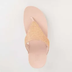 Fit Flop Lottie Glitzy Toe Thong Sandals in Rose Gold