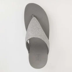 Fit Flop Lottie Glitzy Toe Thong Sandals in Gunmetal