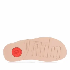 Fit Flop Lulu Shimmer Toe-Post Sandals in Beige