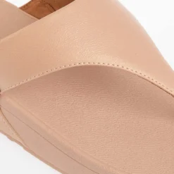 Fit Flop Lulu Shimmer Toe-Post Sandals in Beige