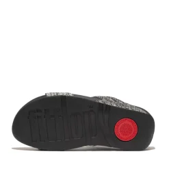 Fit Flop Lulu Shimmerweave Sliders in Black