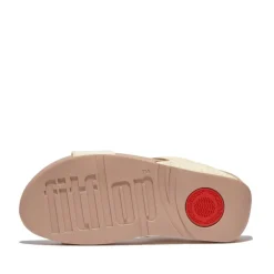 Fit Flop Lulu Shimmerweave Sliders in Stone