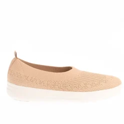 Fit Flop Uberknit Slip On Ballet Pumps in Tan