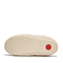 Fit Flop Womens Chrissie Fleece-Lined Corduroy Slippers in Ivory