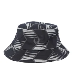 Fred Perry Chevron Stripe Bucket Hat in Black