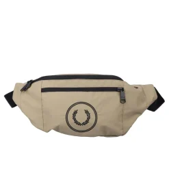 Fred Perry Circle Branded Crossbody Bag in Stone