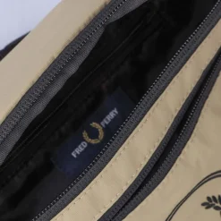 Fred Perry Circle Branded Crossbody Bag in Stone