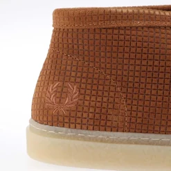 Fred Perry Dawson Mid Grid Suede Boots in Yellow