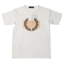 Fred Perry Junior Colour Block Laurel Wreath T-Shirt in White