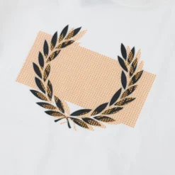 Fred Perry Junior Colour Block Laurel Wreath T-Shirt in White