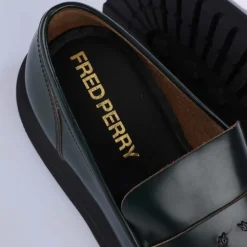 Fred Perry Leather Loafers in Green