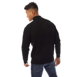 Fred Perry Textured Half-Zip Sweater in Black