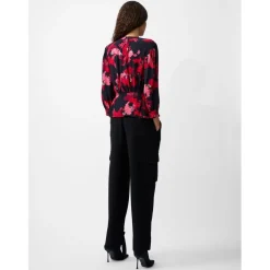 French Connection Chiara V-Neck Regular Fit Blouse in Pink