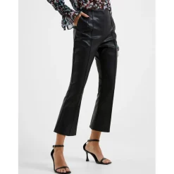 French Connection Claudia Slim Fit PU Trousers in Black