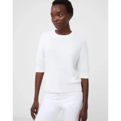 French Connection Crew Neck Relaxed Fit Sweater in White