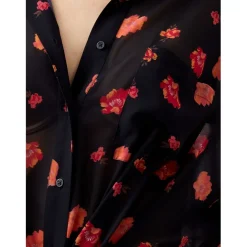 French Connection Ella Relaxed Fit Floral Shirt in Blue