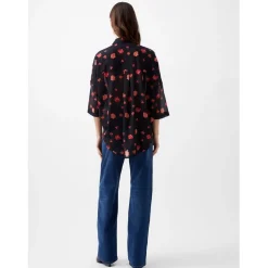 French Connection Ella Relaxed Fit Floral Shirt in Blue