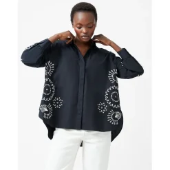 French Connection Embossed Shirt in Black