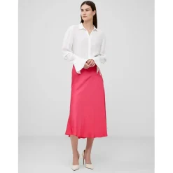 French Connection Ennis Midi Skirt in Red
