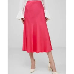 French Connection Ennis Midi Skirt in Red