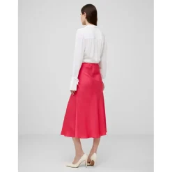 French Connection Ennis Midi Skirt in Red